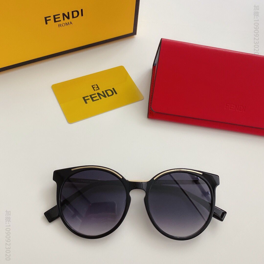 FENDI芬迪椭圆形镜框纤细树脂镜腿F大logo太阳眼镜