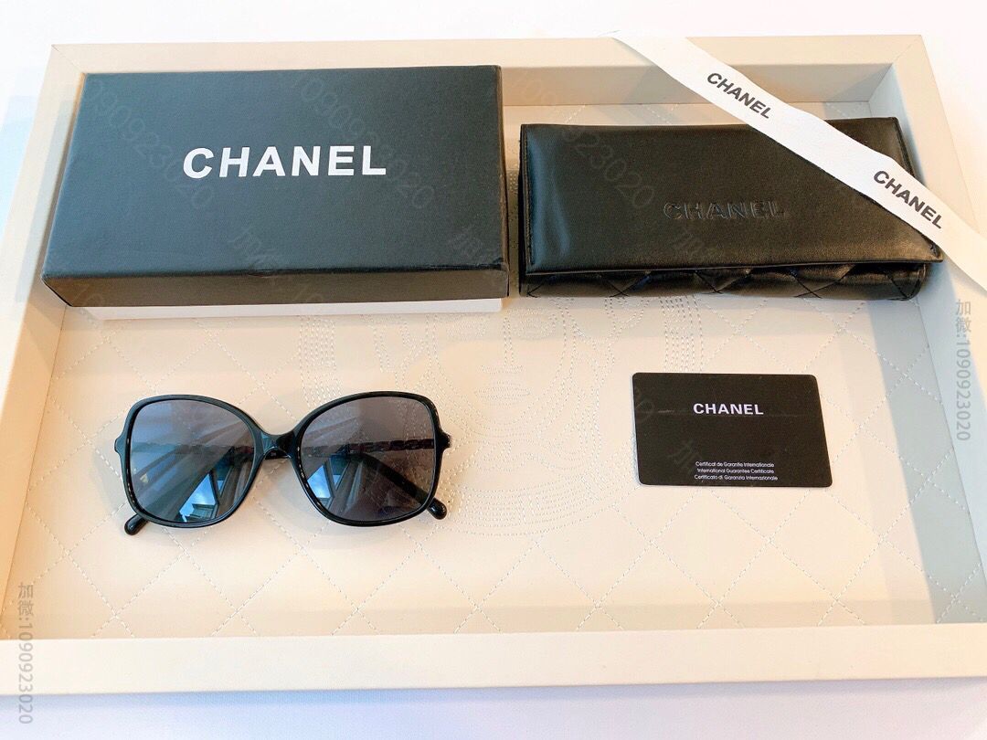 CHANEL香奈儿羊皮链条镜腿简约百搭框太阳眼镜