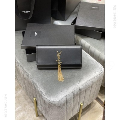 手包经典翻盖手拿包极具代表性的金属logo标志 南非牛皮 高仿圣罗兰钱包 A货圣罗兰钱夹 原单YSL