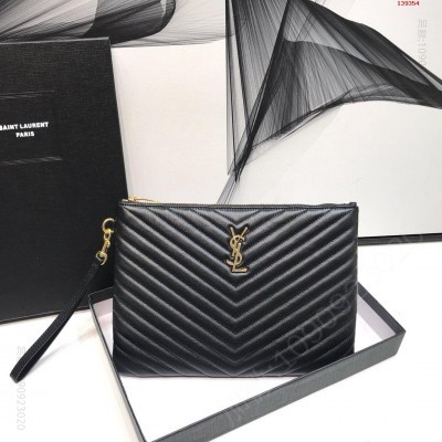 中号 Y家 爆款 YSL MONOGRAM经典提花拼接文件手包 高仿圣罗兰钱包 A货圣罗兰钱夹 原单圣罗兰