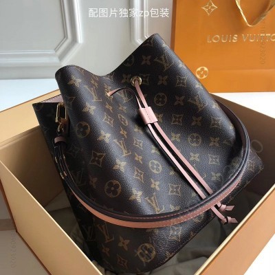 LV老花 LV NEONOE 老花手袋 LV2017年春季系列 LV女包 LV水桶包 粉色 高仿LV包包