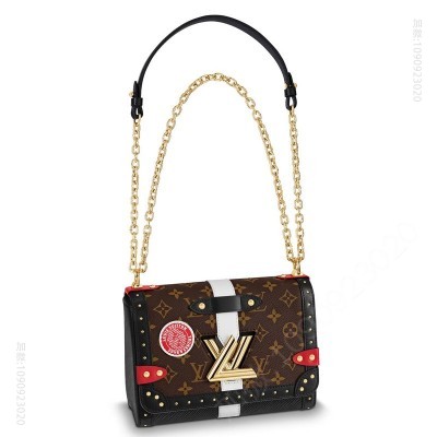 LV老花 LV Twist 中号手袋 LV挂锁丝印图案系列 LV女包 LV单肩包 高仿LV