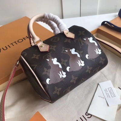 LV老花 LV SPEEDY 25 手袋（配肩带）LV柴犬系列 LV枕头包 高仿LV