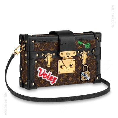 LV老花 LV PETITE MALLE 手袋 LV女包 LV挎包 LV盒子包 刺绣系列 高仿LV