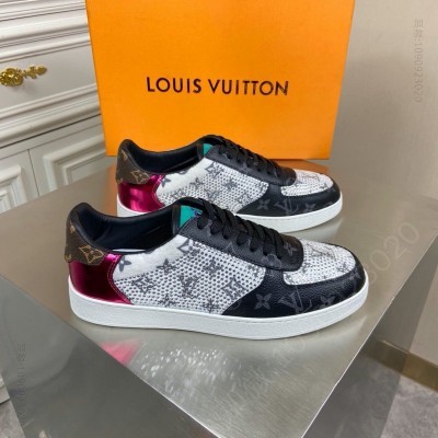LV男鞋 LV LV TRAINER 运动鞋 人造钻石运动鞋 白色 高仿LV