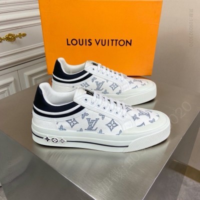 LV男鞋 LV TRAINER 运动鞋 Monogram 帆布男鞋 白色 高仿LV