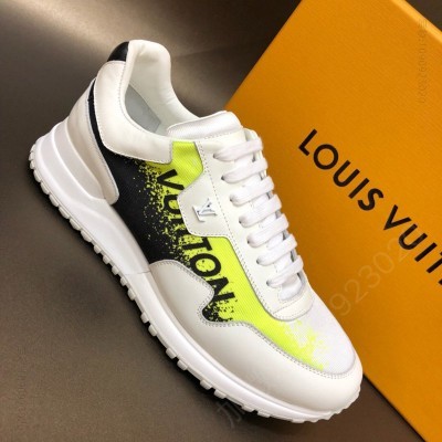 LV男鞋 LV RUN AWAY 运动鞋 Vuitton 标识印花男鞋 黄色 高仿LV
