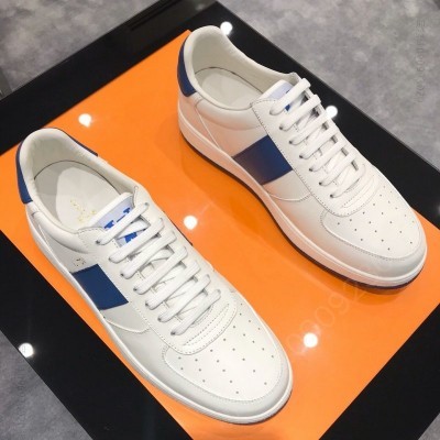 LV男鞋 LV Rivoli 运动鞋 小牛皮彩色饰边板鞋 蓝色 高仿LV