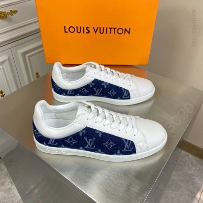 LV男鞋 LV LUXEMBOURG 运动鞋 LV Monogram 刺绣织物男鞋 白色 高仿LV