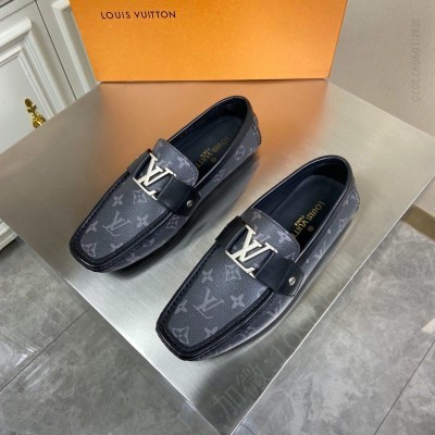 LV男鞋 LV Major 便鞋 LV豆豆鞋 LV开车鞋 黑花 高仿LV