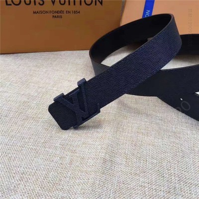 LV男士皮带/腰带 LV皮带 原单品质 进口牛皮 手工缝线 Louis vuitton 蓝色 高仿LV
