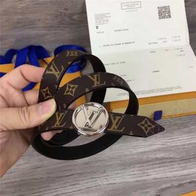 LV男士皮带/腰带 Lv皮带 Lv女士皮带 专柜新品 荔枝纹皮带 金属板扣 银色 高仿LV