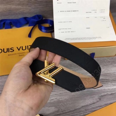 LV男士皮带/腰带 LOUIS VUITTON 专柜新品 LV皮帶 双面双色可用 高仿LV