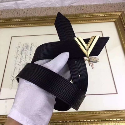 LV女士皮带/腰带 LV 路易威登 独家新品 Epi小牛皮材质 经典设计 腰带 黑色 高仿LV皮带 原单LV腰带 A货LV