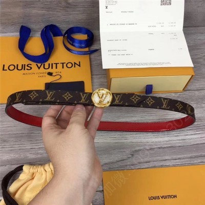 LV女士皮带/腰带 M0053 Lv皮带 路易威登皮带 Lv女士皮带 路易威登双面皮带 金属板扣 金扣带钻 高仿LV皮带 原单LV腰带 A货LV