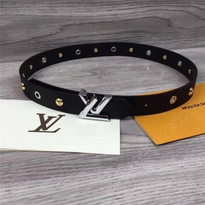 LV女士皮带/腰带 M9939 LV路易威登 全新系列 金属铆钉 眼孔设计 女士腰带 银扣 高仿LV皮带 原单LV腰带 A货LV