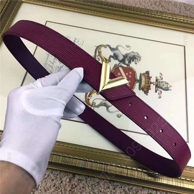 LV女士皮带/腰带 LV 路易威登 独家新品 Epi小牛皮材质 经典设计 紫色 高仿LV皮带 原单LV腰带 A货LV