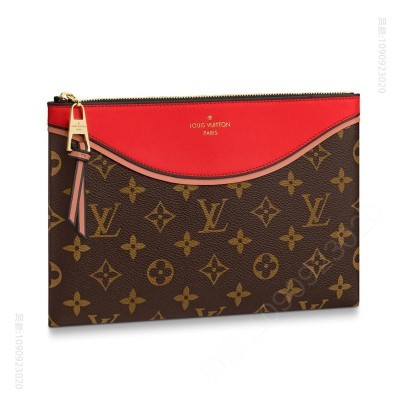 LV女包 LV POCHETTE TUILERIES 手包 Monogram 帆布配小牛皮手包 LV手拿包 高仿路易威登女包 A货LV包包