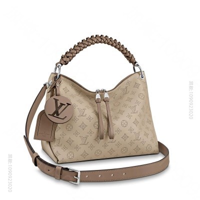LV女包 LV BEAUBOURG HOBO 中号手袋 编织皮革手柄 灰色 ...
