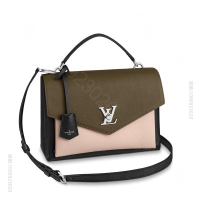 LV女包 LV MYLOCKME 手袋 小牛皮女包 LV校园包 墨绿色 高仿...