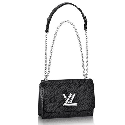 LV包包 LV TWIST中号手袋 2015早春系列 Epi 皮革 LV女包 LV女士单肩包 黑色 高仿路易威登包包 一比一高仿LV女包