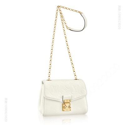 LV LV SAINT-GERMAIN BB手袋 LV女包 LV全皮压花链条包 白色 高仿路易威登包包 一比一原单LV女包