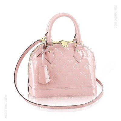 LV LV Alma BB 手袋 LV女包 LV贝壳包 LV漆皮压花手提包 粉色 高仿路易威登包包 一比一原单LV女包