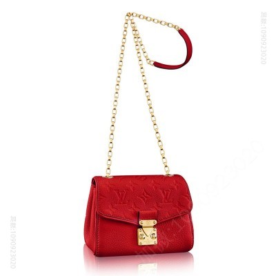 LV LV SAINT-GERMAIN BB手袋 LV女包 LV全皮压花链条包 红色 高仿路易威登包包 一比一原单LV女包