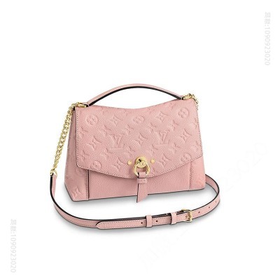 LV LV BLANCHE BB 手袋 压纹Monogram Empreinte皮革 LV女包 樱花粉 高仿路易威登包包 一比一原单LV女包