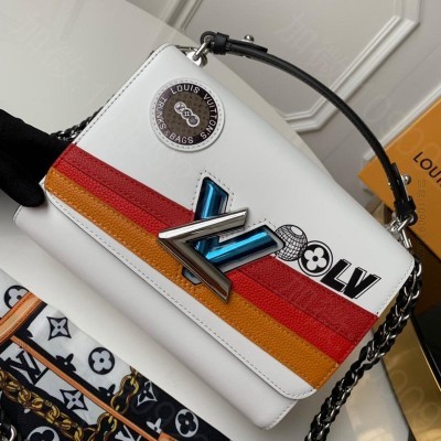 LV LV Twist 小号手袋 2023春夏新款链条包 白半丝印 高仿路易...