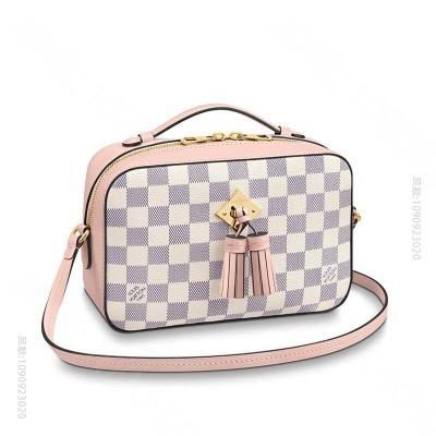LV LV SAINTONGE 手袋 Damier Azur帆布白格 LV相...