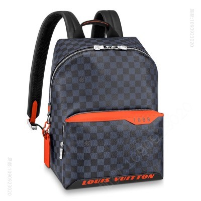 LV男包 LV DISCOVERY 小号双肩包 Damier Cobalt Race帆布背包 LV双肩包 原单路易威登男包