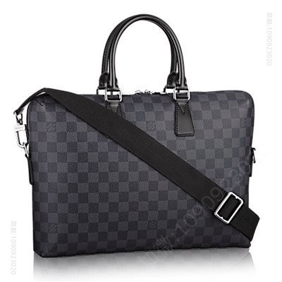 LV男包 LV PORTE-DOCUMENTS JOUR 公文包 LV男包 LV公文包 黑格 原单路易威登男包