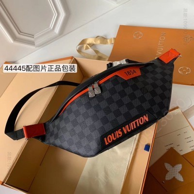 LV男包 LV Discovery腰包蓝格 Damier Cobalt帆布料 LV腰包 LV男士腰包 原单路易威登男包