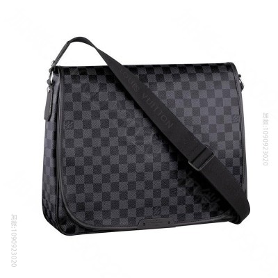 LV男包 LV Damier Graphite DANIEL黑格掀盖斜背包 ...