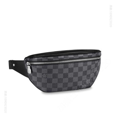 LV男包 LV CAMPUS 腰包 Damier Graphite 涂层帆布男包 LV腰包 高仿路易威登男包