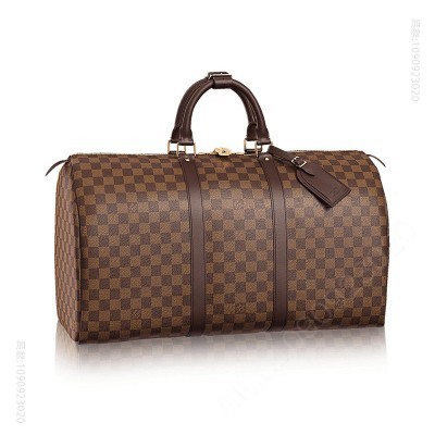 LV男包 LV KEEPALL 50 旅行袋 LV棋盘格旅行包 LV行李包 高仿路易威登男包