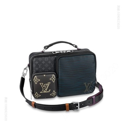 老花LV男包 LV MULTIPOCKET 邮差包 Monogram Eclipse 帆布男包 原单路易威登男包 高仿LV
