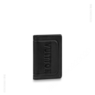 LV钱包 LV口袋钱夹 LV Dark Infinity皮革卡夹 LV卡包 LV名片夹 黑色 原单路易威登钱夹 A货LV钱夹