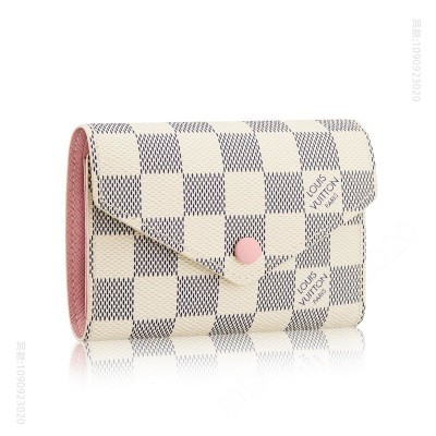 LV钱包 LV Victorine 钱夹 LV Damier Azur帆布钱包 LV豆豆钱包 LV短夹 原单路易威登钱夹 高仿LV女士钱包
