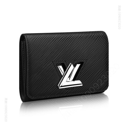 LV钱包 LV TWIST 短款钱夹 LV钱夹 LV女士钱包 LV水波纹短夹 黑色 原单路易威登钱夹 高仿LV女士钱包