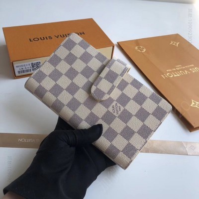 LV钱包 LV Damier 帆布卡片夹 LV多功能名片夹 LV卡包 LV名片本 白格 原单路易威登钱夹 高仿LV女士钱包