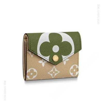 LV钱包 LV ZOE 钱夹 Monogram 涂层帆布信封钱包 卡其色 原单路易威登钱夹 高仿LV女士钱包