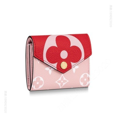 LV钱包 LV ZOE 钱夹 Monogram 涂层帆布信封钱包 红色 原单路易威登钱夹 高仿LV女士钱包