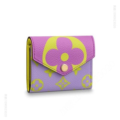 LV钱包 LV ZOE 钱夹 Monogram 涂层帆布信封钱包 粉色 原单路易威登钱夹 高仿LV女士钱包