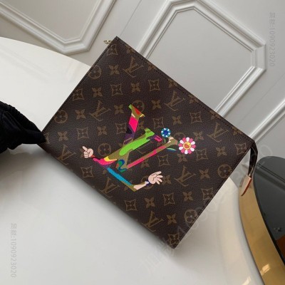 LV钱包 M47542 LV Monogram帆布太阳花印花 26号盥洗袋 LV洗漱包 原单路易威登钱夹 高仿LV女士钱包