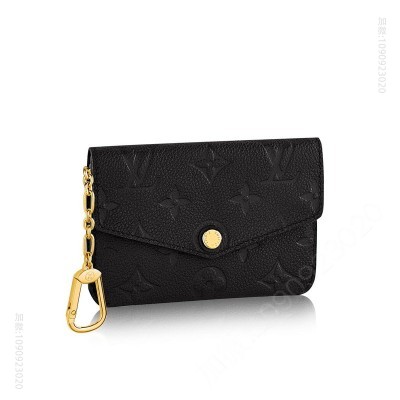 LV钱包 M60633 LV钥匙包 Monogram Empreinte皮革零钱包 黑色 原单路易威登钱夹 高仿LV女士钱包
