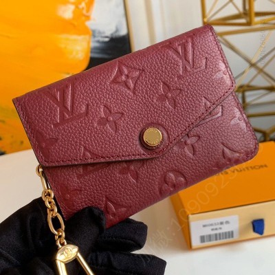 LV钱包 M60633 LV钥匙包 Monogram Empreinte皮革零钱包 紫色 原单路易威登钱夹 高仿LV女士钱包
