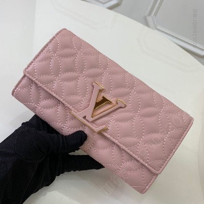 LV钱包 M68590 LV CAPUCINES 钱夹 LV钩扣女士长款钱夹 粉色 原单路易威登钱夹 高仿LV女士钱包