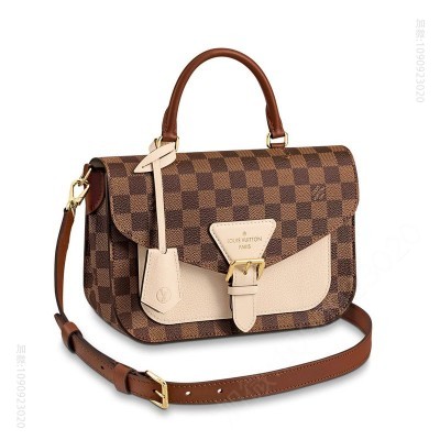 LV LV CROSSBODY 手袋 Damier Ebene 涂层帆布女包 LV女包 奶白色 高仿路易威登包包